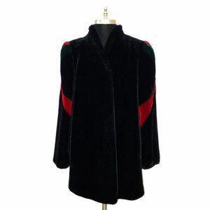 Vintage 80s Art Deco Faux Fur Coat 10